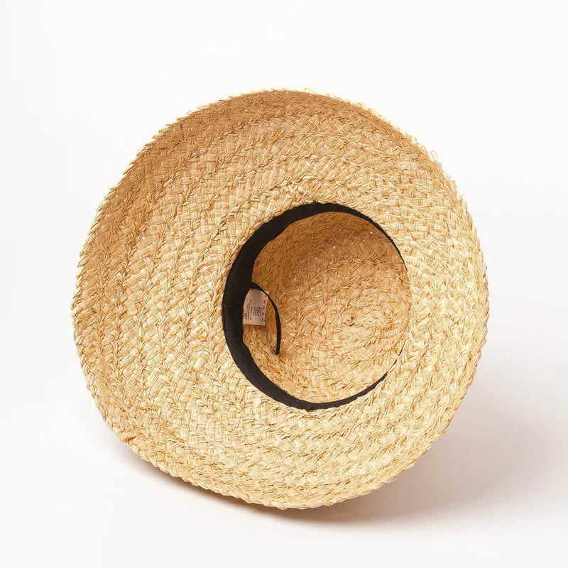 Fashion Women Wide Brim Raffia Hat – Elegant Sun Protection for Summer
