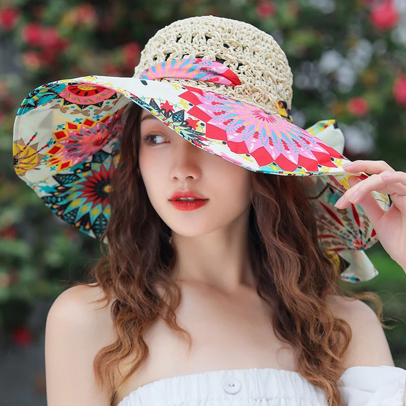 Summer Bucket Folding Straw Hat – Lightweight & Stylish Sun Protection