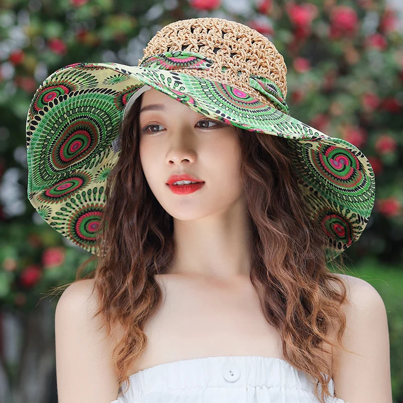 Summer Bucket Folding Straw Hat – Lightweight & Stylish Sun Protection