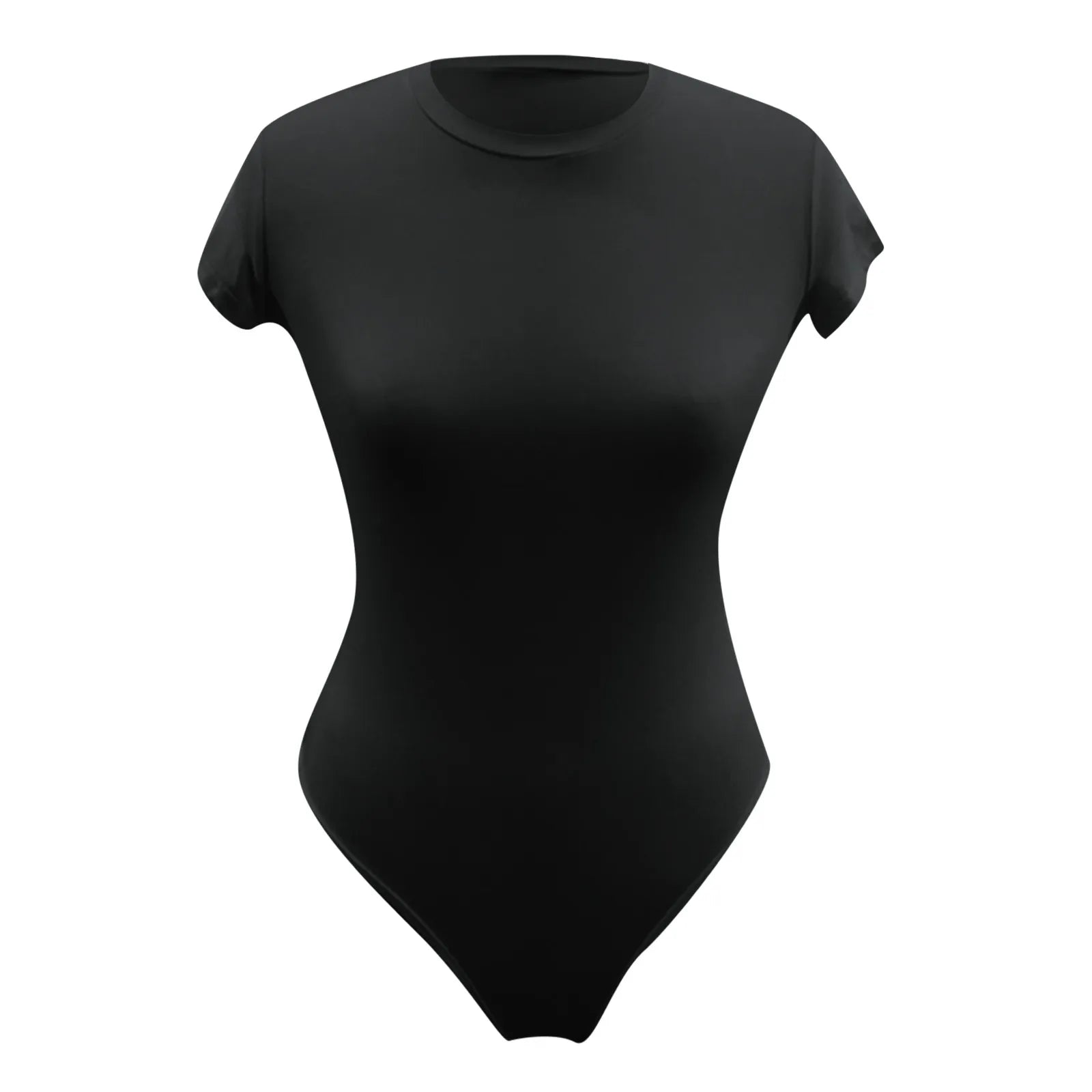 "Women’s Crew Neck Bodysuit | Short Sleeve Stretchy One-Piece"