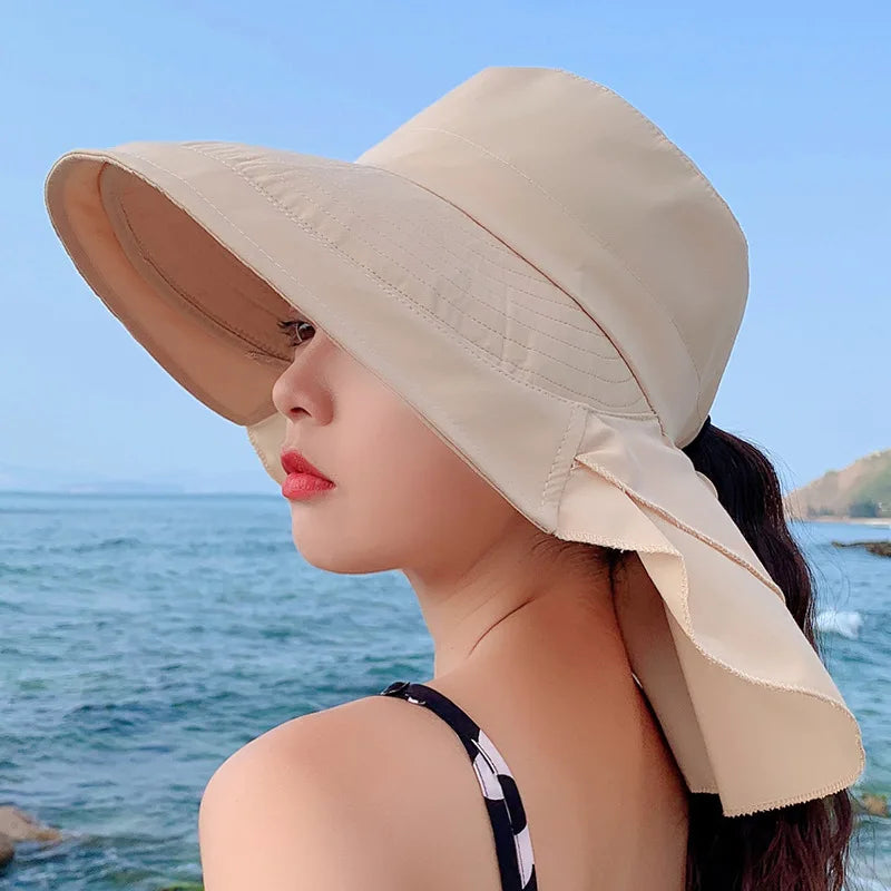 Women's Summer Hat – Wide Brim UV Protection & Foldable Design