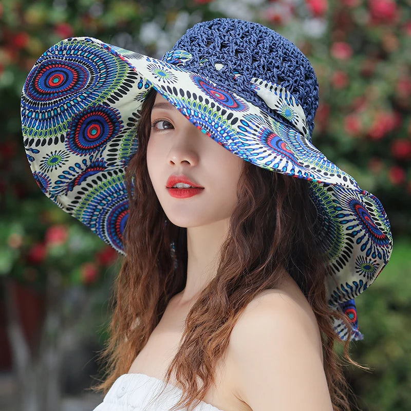 Summer Bucket Folding Straw Hat – Lightweight & Stylish Sun Protection