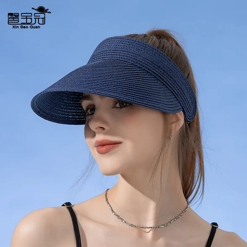 UPF50+ Wide Brim Visor Hat – Foldable Sun Protection