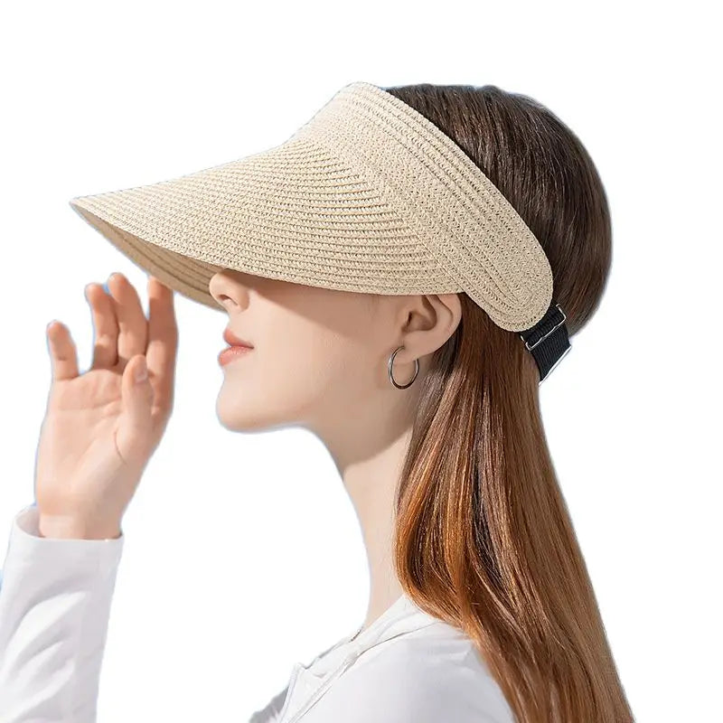 UPF50+ Wide Brim Visor Hat – Foldable Sun Protection