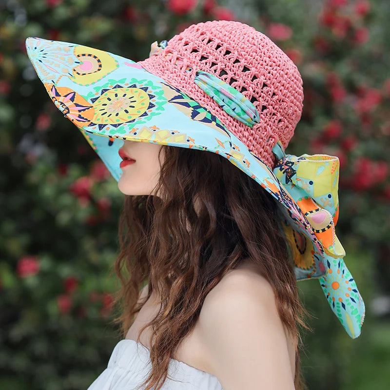 Summer Bucket Folding Straw Hat – Lightweight & Stylish Sun Protection