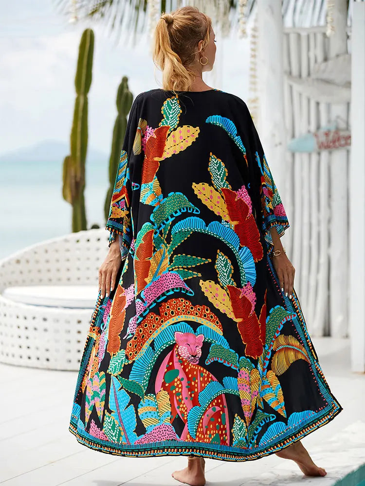 Bohemian Printed Belt Kimono – Flowing Elegance for Every Occasion