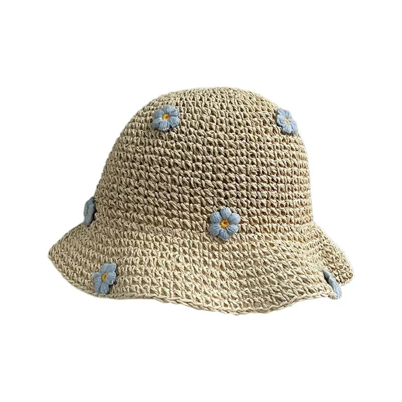 Women’s Straw Crochet Bucket Hat – Stylish Sun Protection