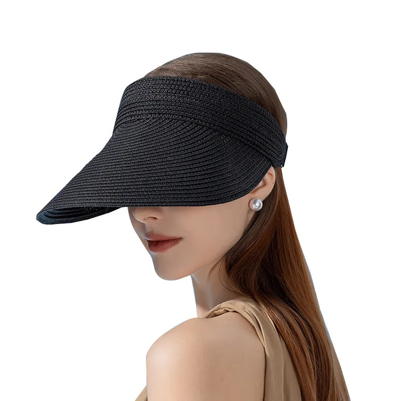 UPF50+ Wide Brim Visor Hat – Foldable Sun Protection