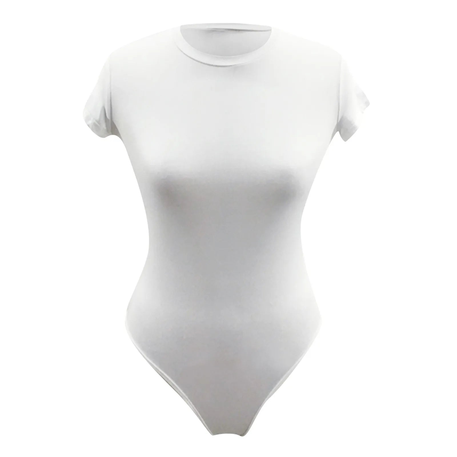 "Women’s Crew Neck Bodysuit | Short Sleeve Stretchy One-Piece"